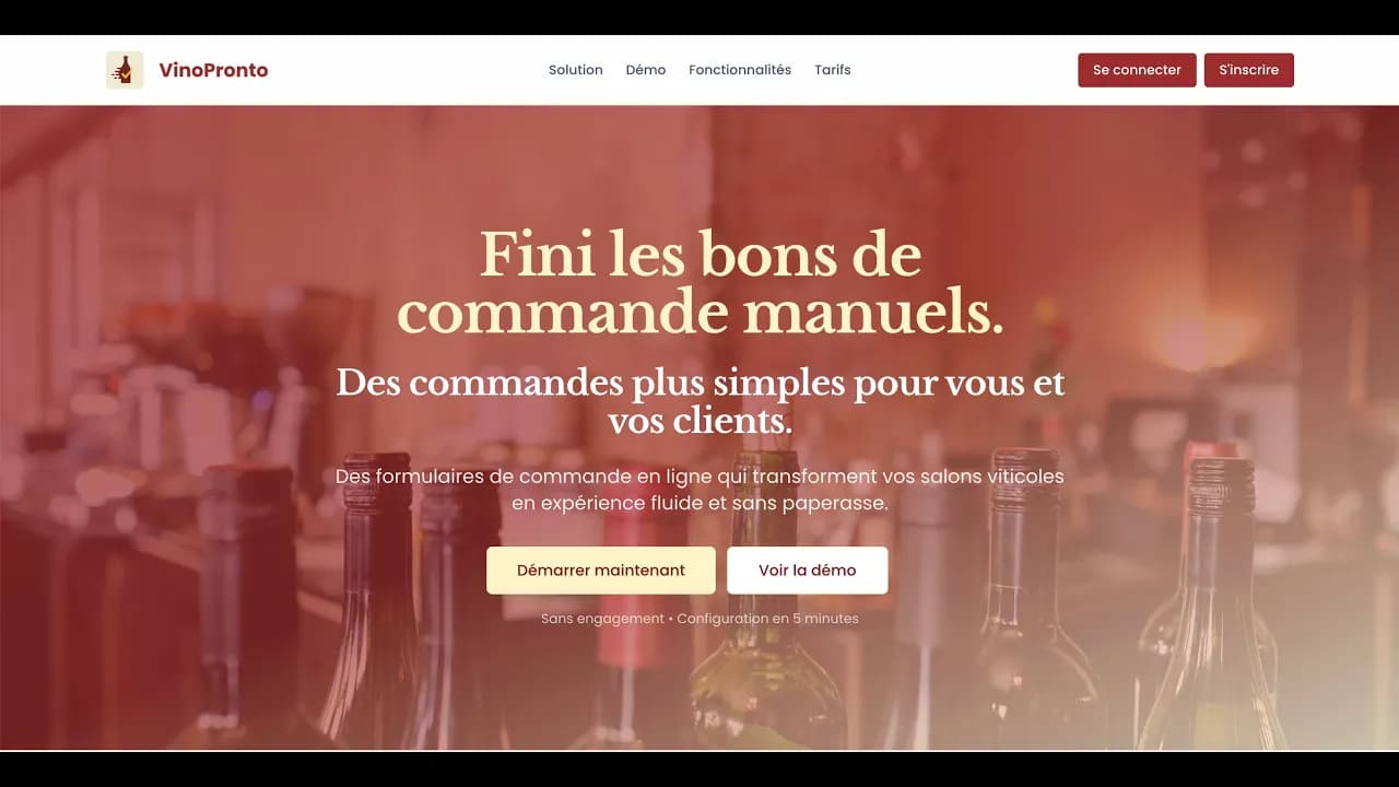 Aperçu de la démo VinoPronto